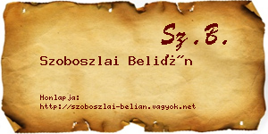Szoboszlai Belián névjegykártya